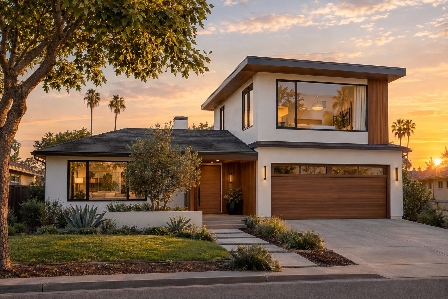 Modern second-story addition on a ranch home