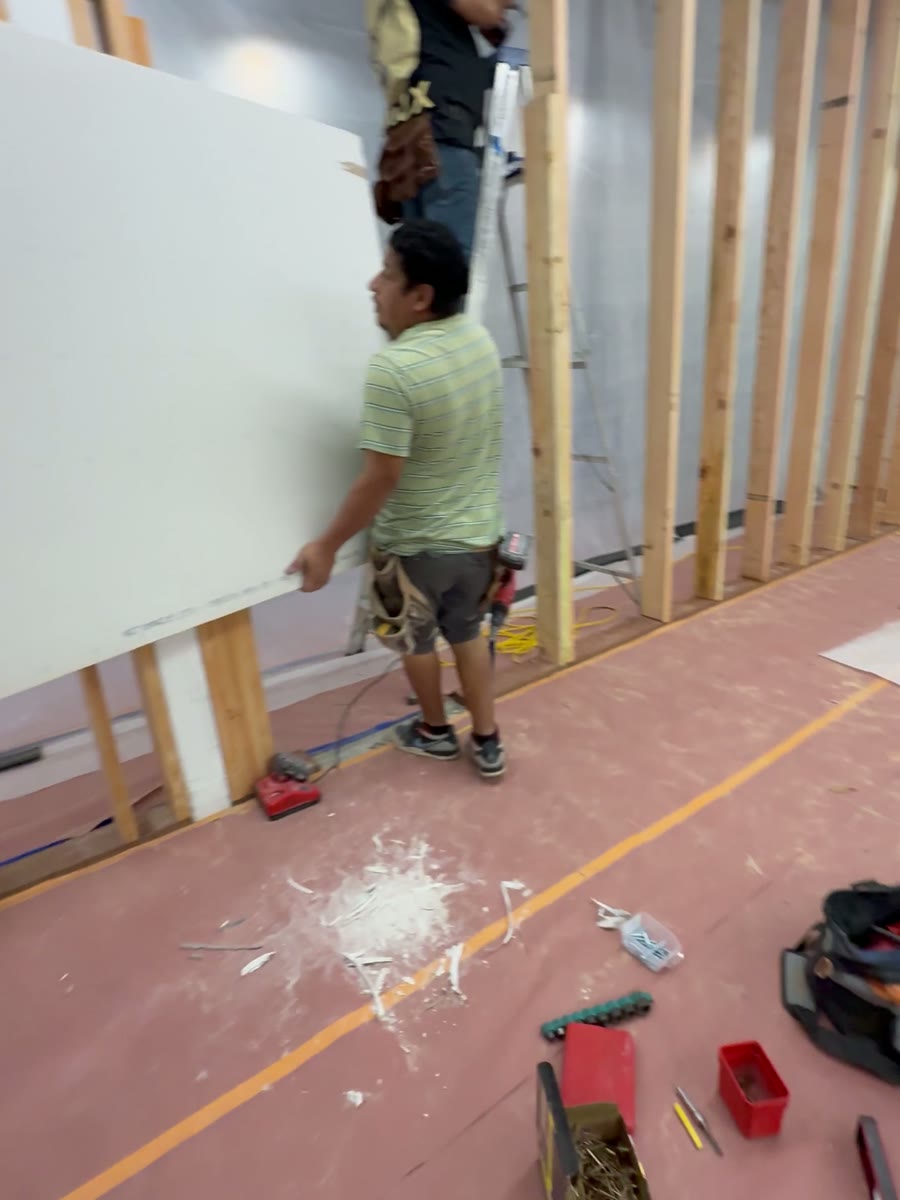 Drywall for the Pilates studio at All One Gym in Lakewood