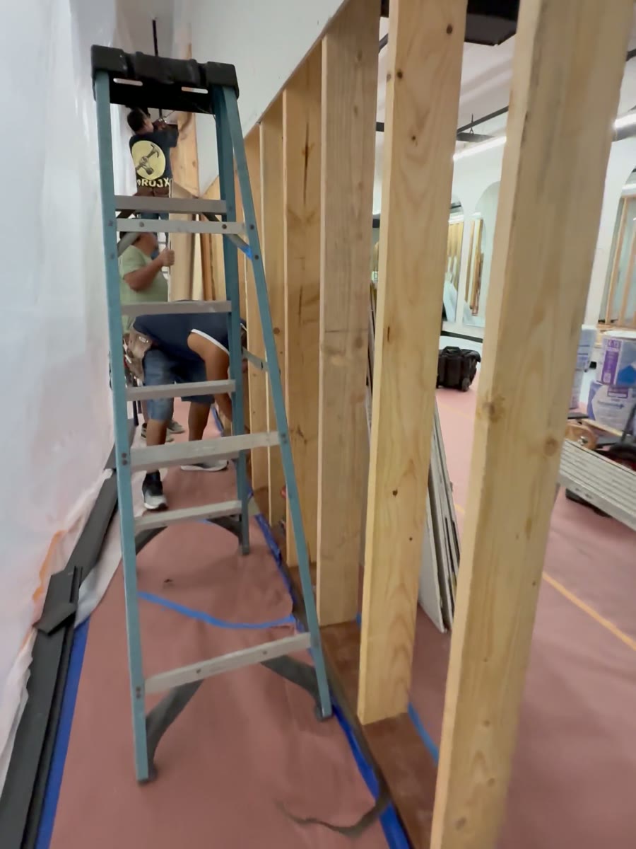 Framing the new studio walls
