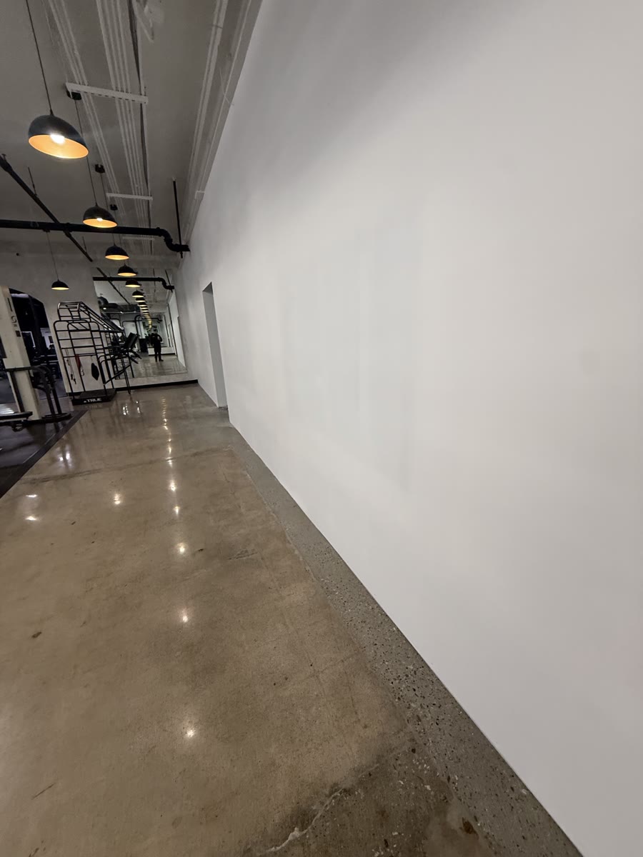 The new wall from the corridor