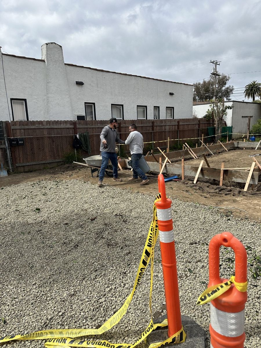 Footing forms going in