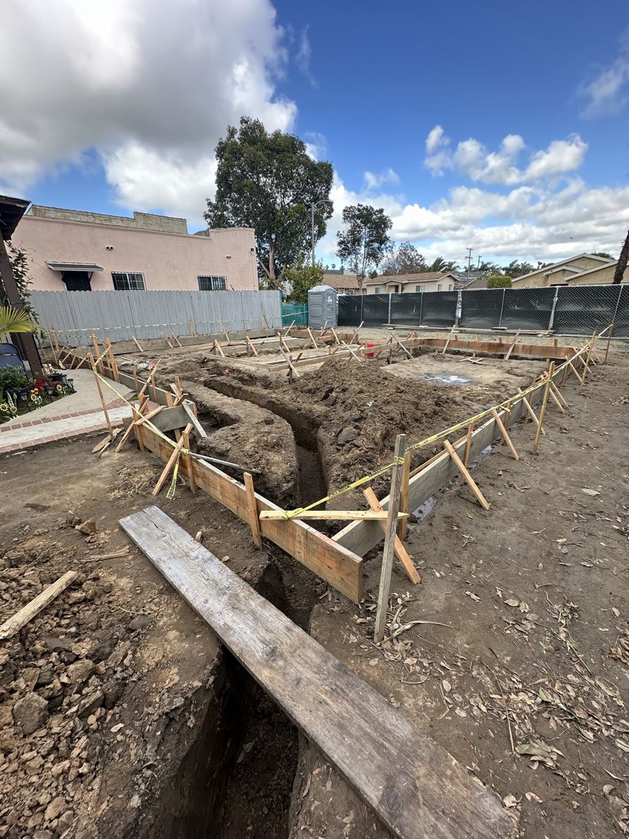 Footings dug and formed