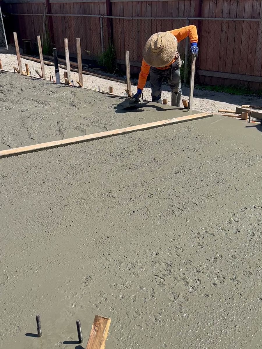 Pouring and finishing the slab
