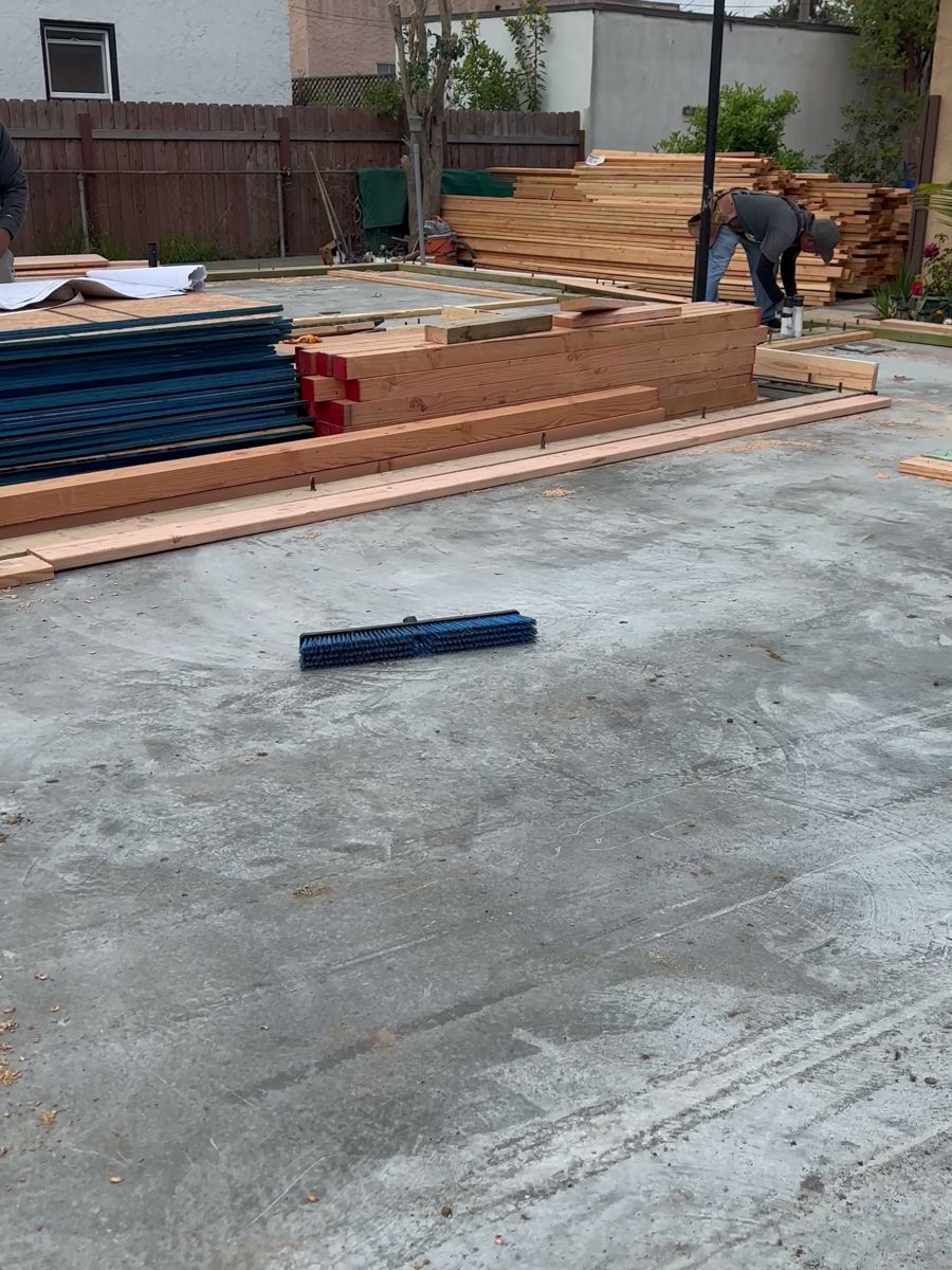 Lumber delivered to the slab