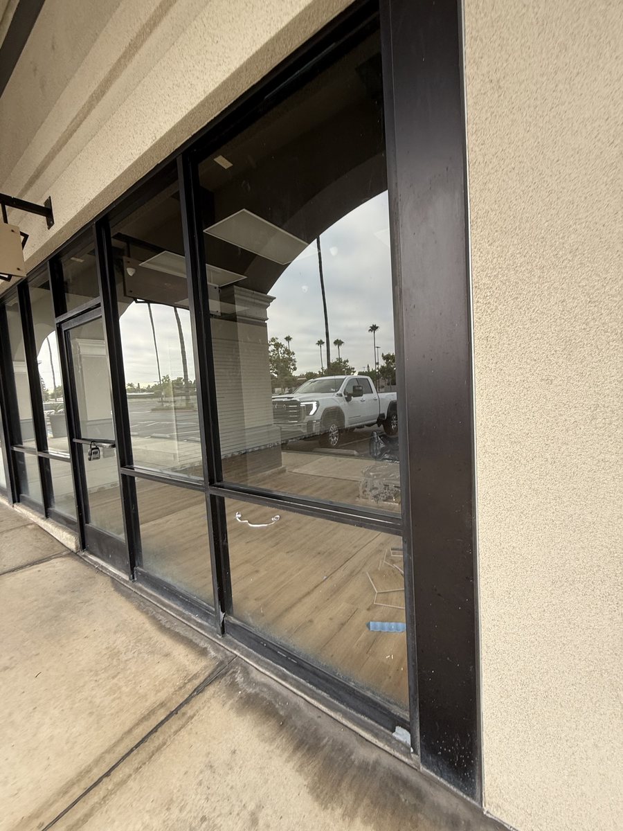 Storefront glass from inside