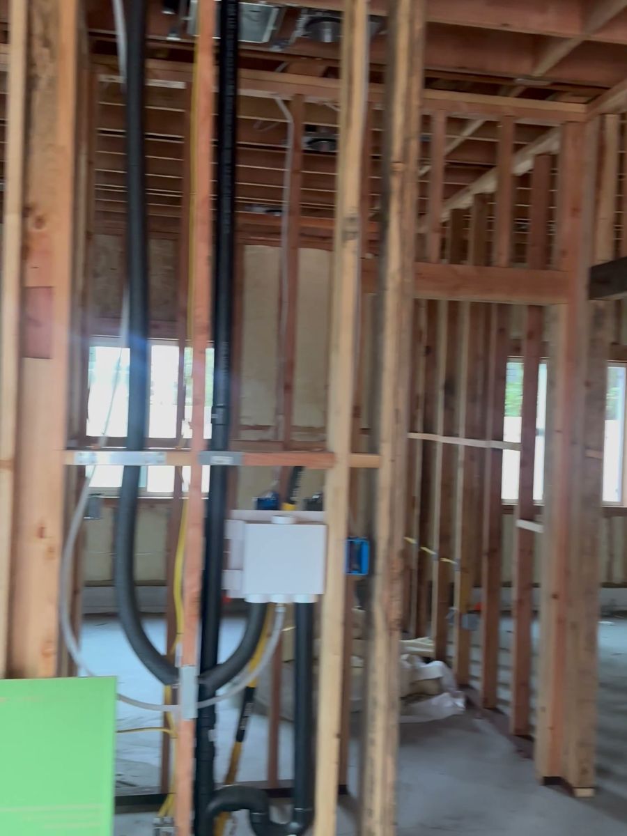 Plumbing and electrical in the walls