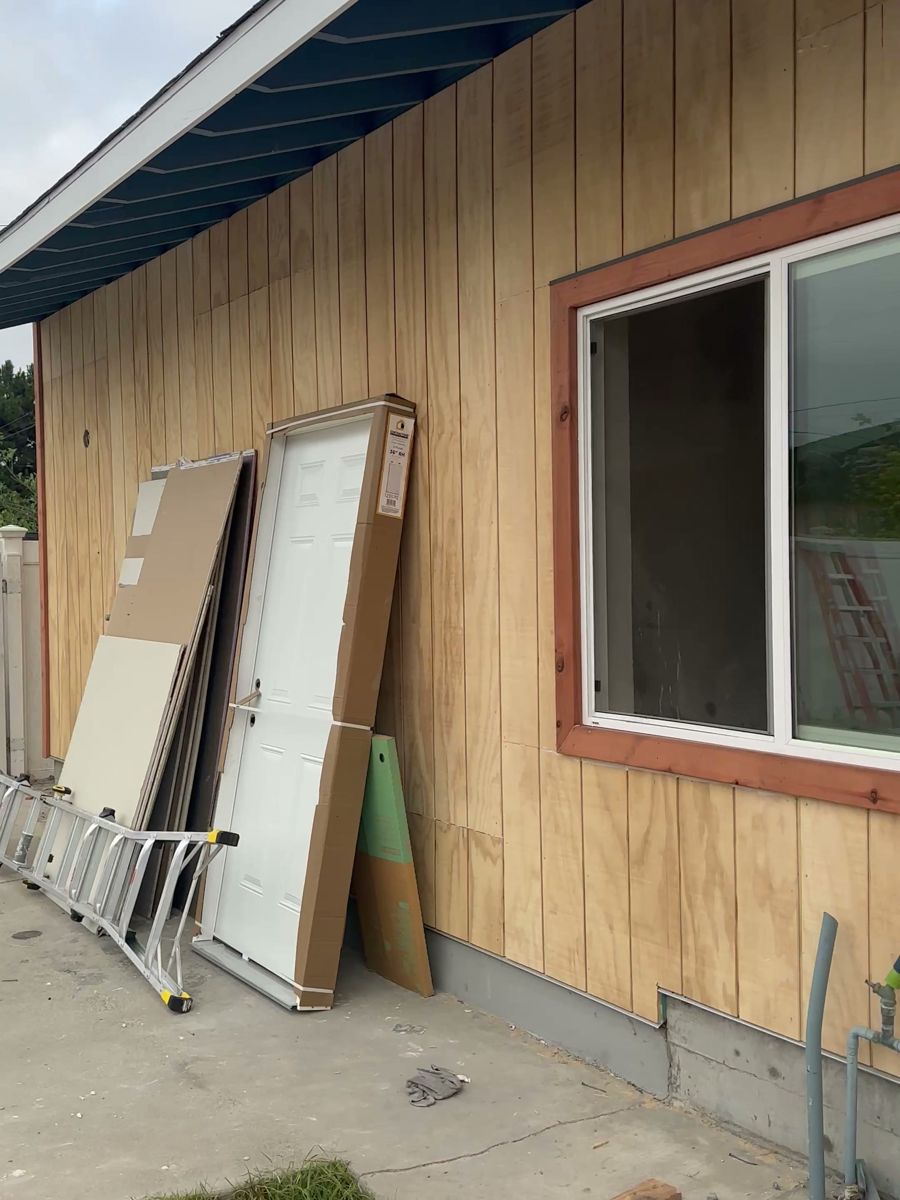 New windows in the garage walls
