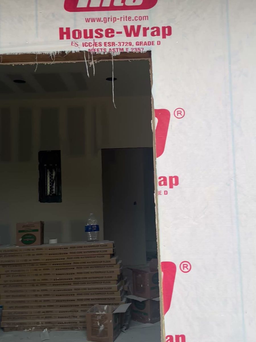 House wrap and new opening