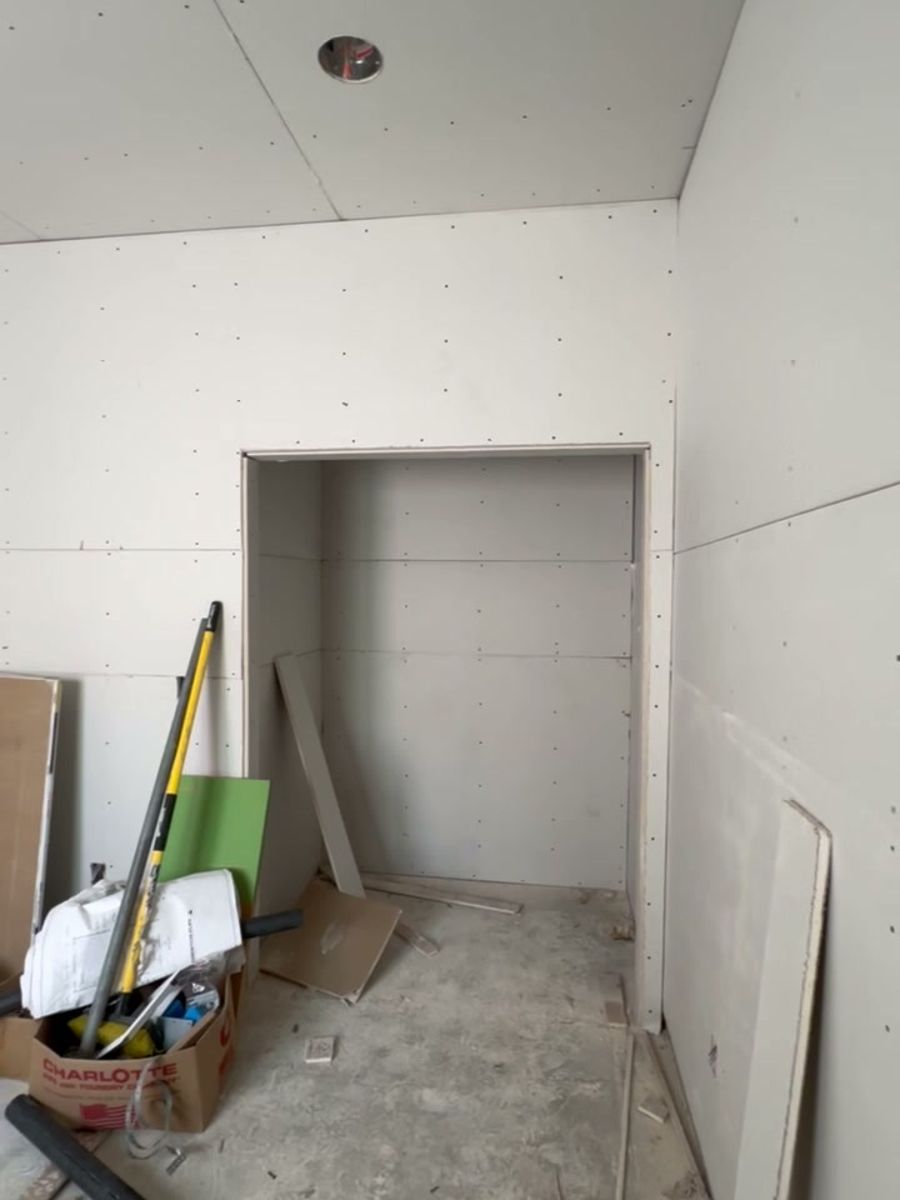 Bedroom closet in drywall