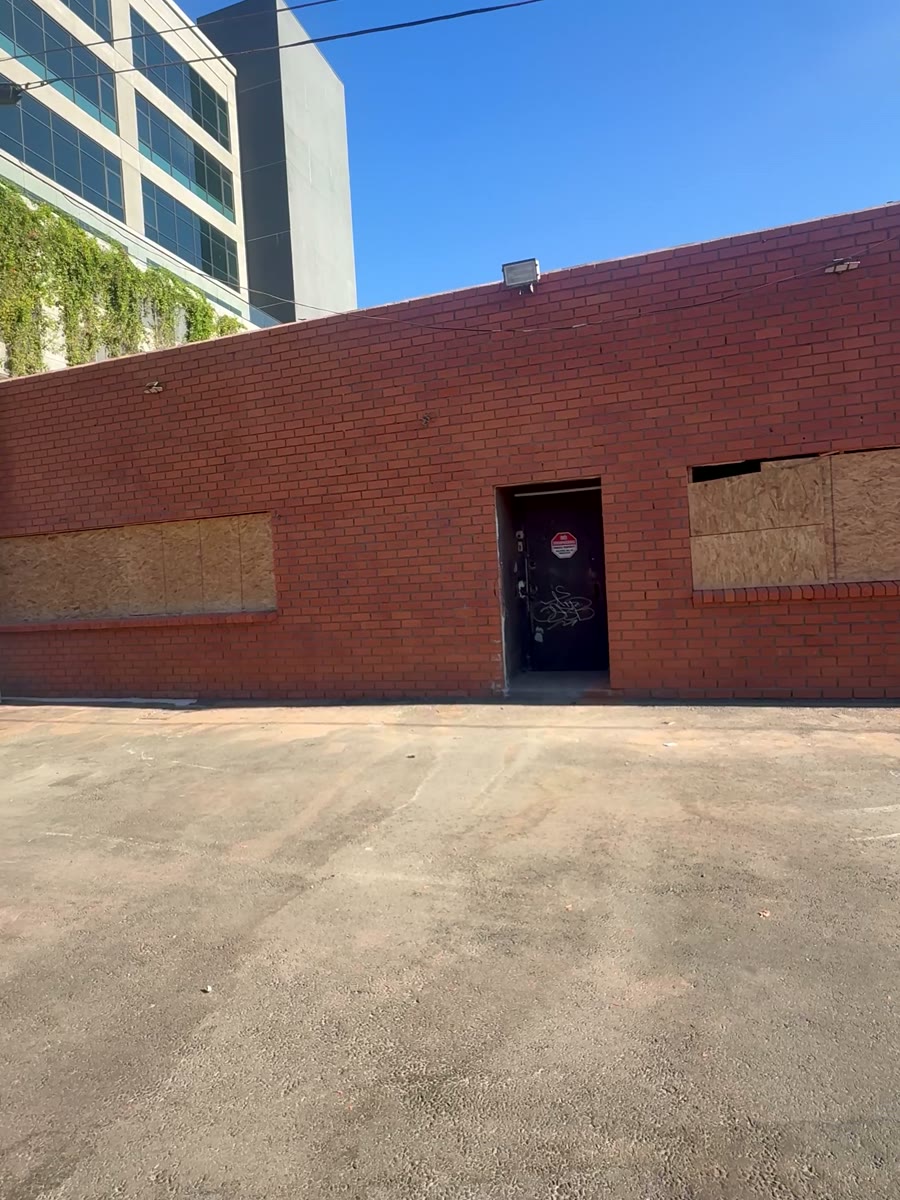 Cleaned brick with openings secured