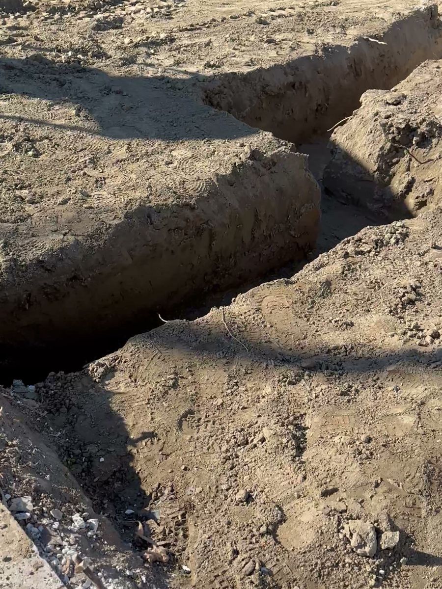 Footings excavated
