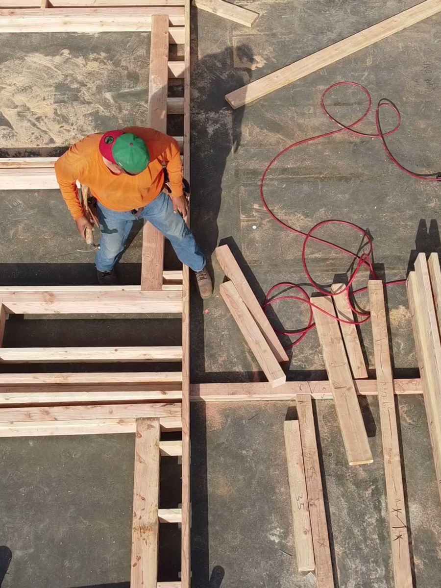 Framing seen from the drone
