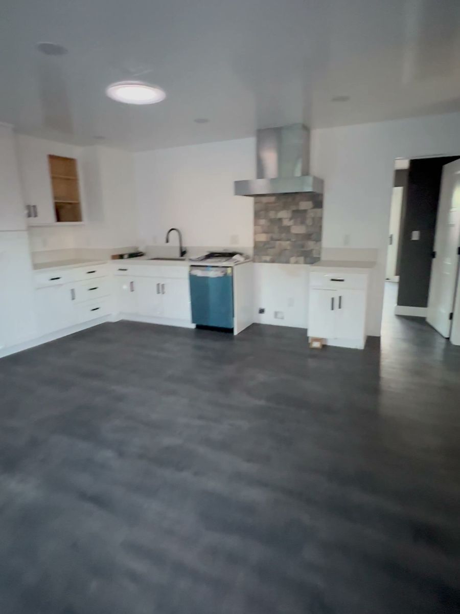 Open kitchen and living room