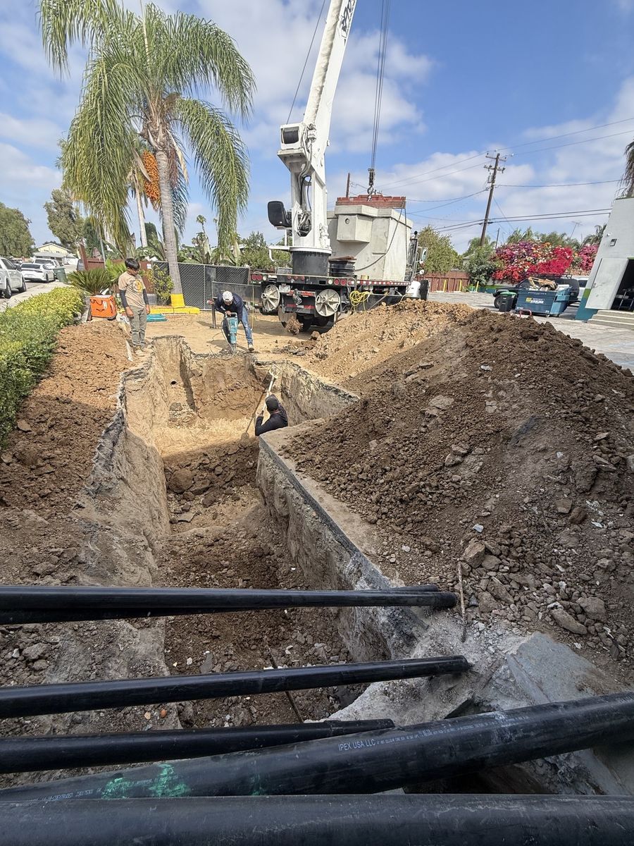 Excavation during the Miches de la Baja grease interceptor installation