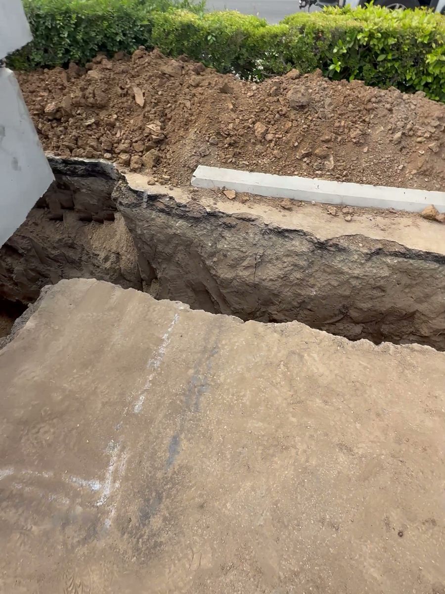 Interceptor pit excavated to depth