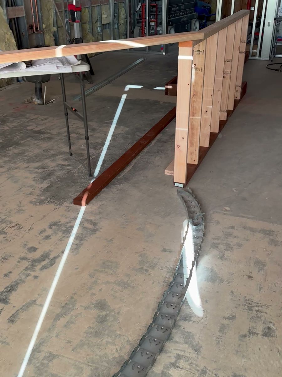Custom curved counters during the Movita Juice Bar build-out