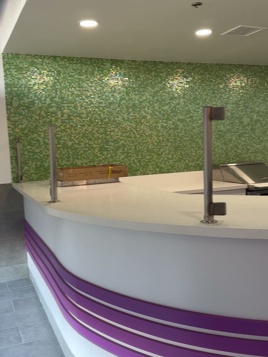 Finished juice bar counter from a full commercial build-out