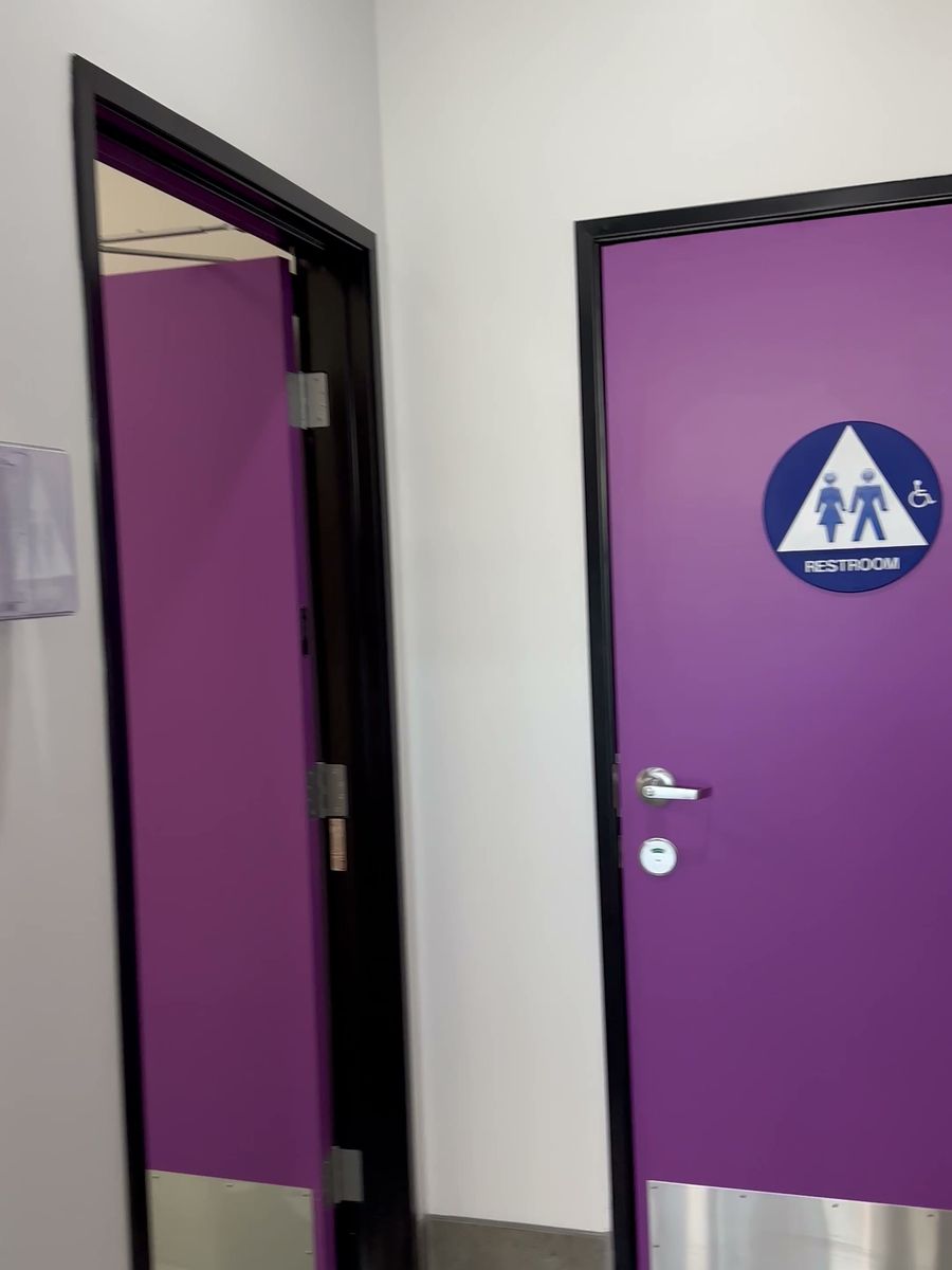 Restroom and back-of-house doors